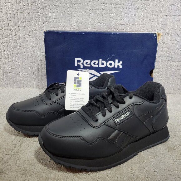 Reebok Harman Men's Size 9M US Black Leather Soft Toe Low Work